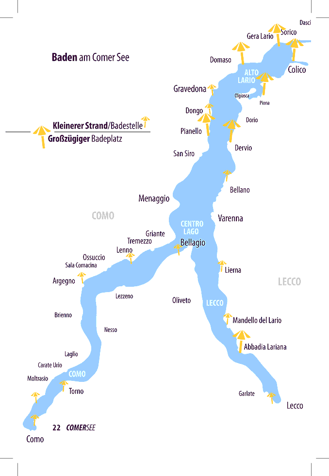 Strände und Badestellen am Comersee