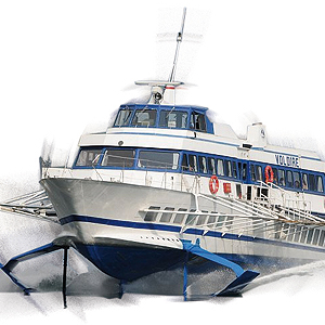 Tragflächenboot am Comer See